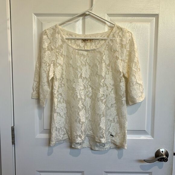 Hollister Tops - White lace top